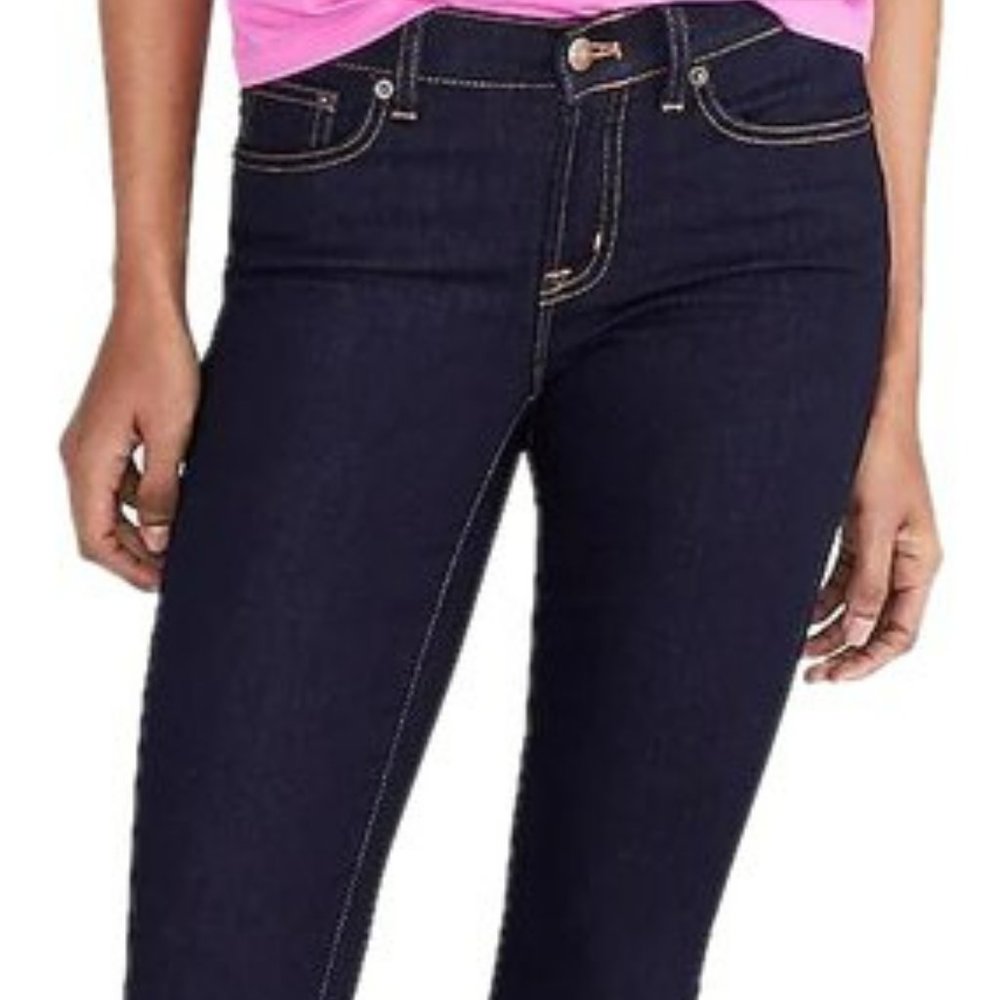 J CREW MERCANTILE W28 L28 Dark Wash Denim Blue Jeans Mid Rise Skinny Fit Stretch